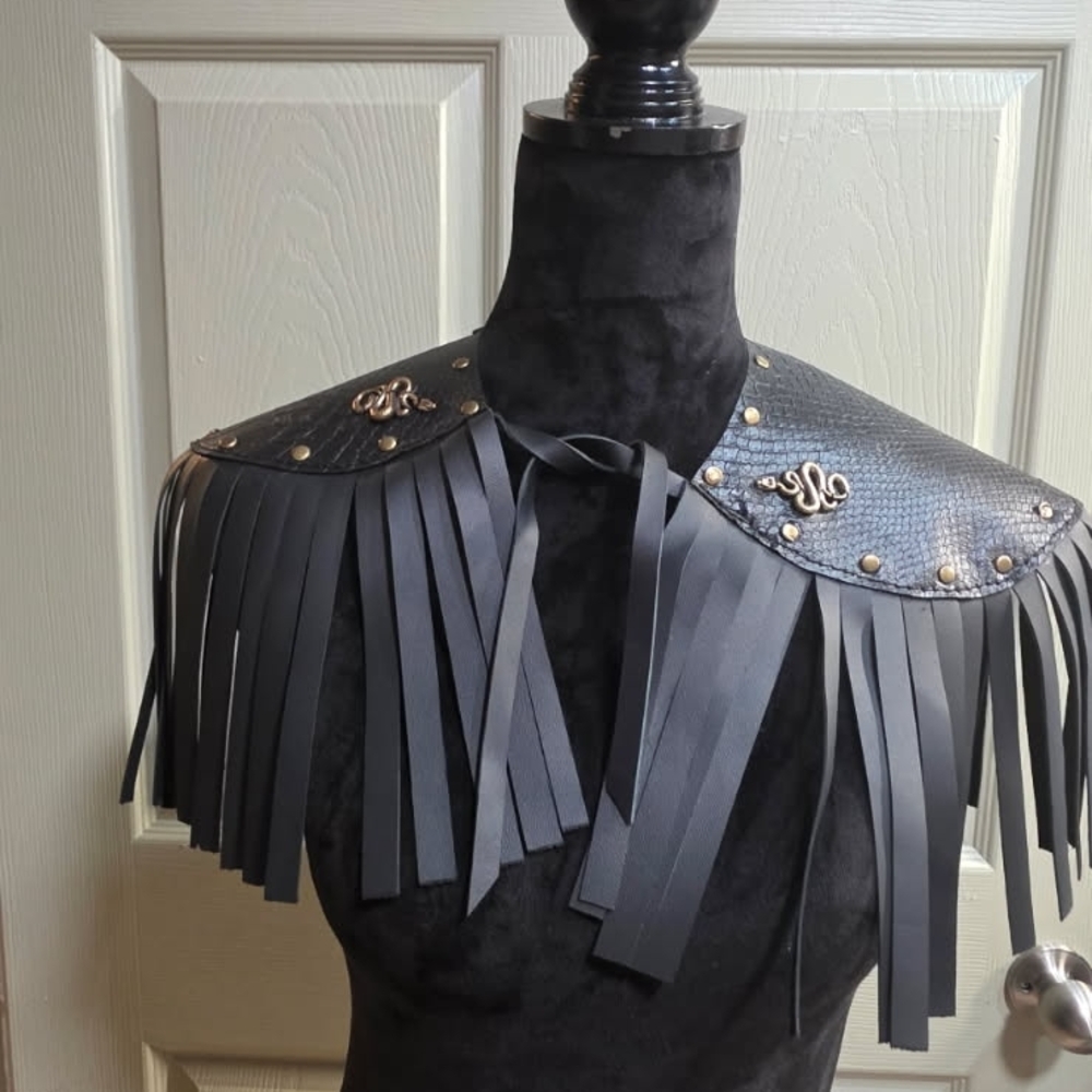 Black Fringe Shoulder Cape